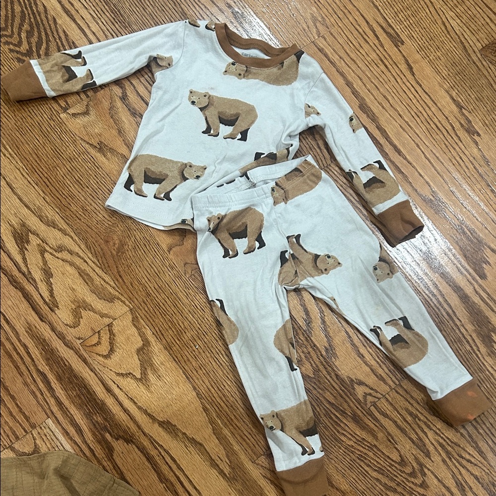 Carter's Bear Print Pajama Set - Brown and Cream